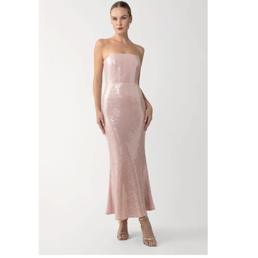 Sau Lee Ciara Sequined Dress in Misty Pink size US 4 - NWT!